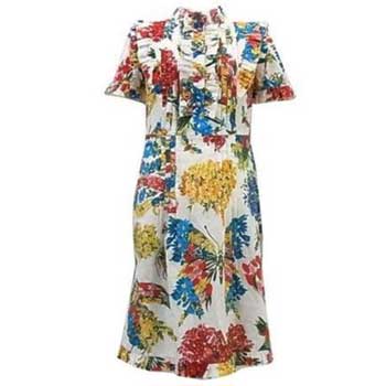 グッチ 17SS 花柄 コサージュ ドレス ワンピース 画像