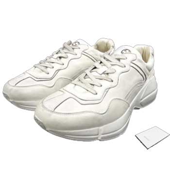 グッチ 18SS 498916 Chunky New Runners レザー ヴィンテージ加工 スニーカー 画像