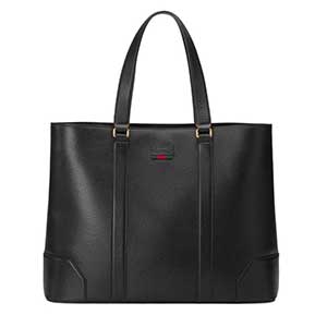 グッチ ウェブ レザー トートバッグ画像